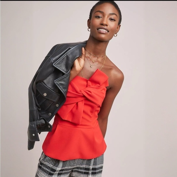 Anthropologie Adelyn Rae Strapless Bow Tie Top - Picture 5 of 12